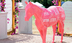 Fiberglass Horse, Pantone Colored horse with hand painted wording