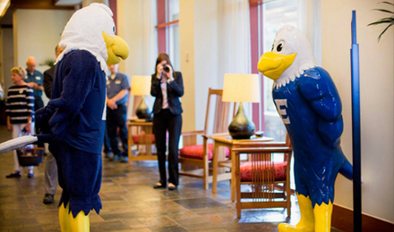 School Mascot Statue, Swoop Emory Eagle mascot